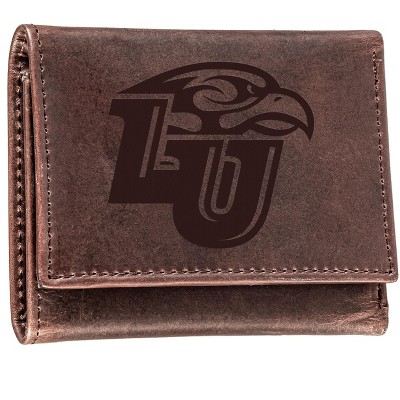 Evergreen NCAA Liberty Flames Brown Leather Trifold Wallet Officially Licensed with Gift Box