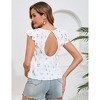 Maternity Top Ruffle Short Sleeve V Neck Discreet Zipper Nursing Top Blouse - 2 of 4