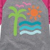 Girls' - Instant Message - Abstract Beach Scene Shirt Tail Raglan Graphic T-shirt - 2 of 4