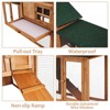 80” Wooden Rabbit Hutch, Outdoor Chicken Coop, Bunny Hutch Guinea Pig Pet House Bunny Cage with Double Side Runs, Weatherproof Roof, Removable Tray - 3 of 4