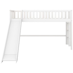Cesicia Twin Size Low Loft Bed with Ladder and Slide - 1 of 4