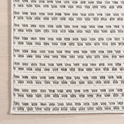 Havanah Cream Geometric 4' x 6' Synthetic Area Rug