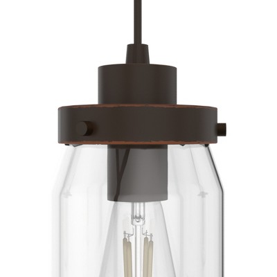 Onyx Bengal Rustic 3-Light LED Jar Pendant with Clear Glass Shades