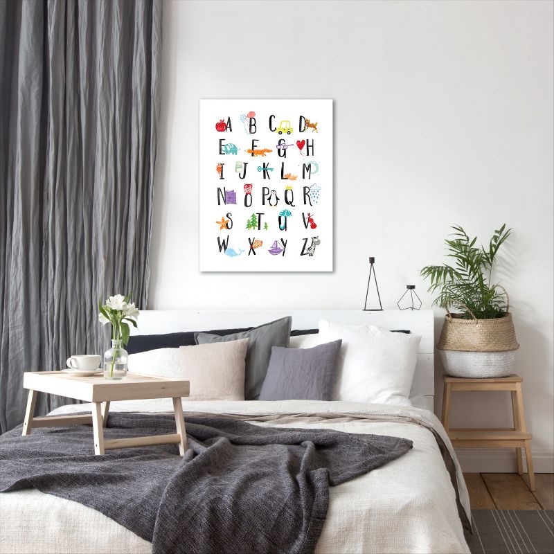 Americanflat Educational Watercolor Alphabet By Elena David Unframed Canvas Wall Art, 6 of 9