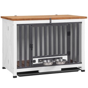 Aivituvin Wooden Dog Crate with Folding Design | Strong Iron Door-AIR100/100-B - 1 of 4