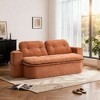 Okak Modern Convertible Chenille Fabric Floor Futon Sofa for Living Room Bedroom,Rest Chair Sleeper Sofa with Comfy Backrest & Pillows - 2 of 4