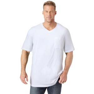 KingSize Shrink-Less Lightweight Longer-Length V-Neck T-Shirt - 1 of 4