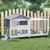 Coucheta Assembled Wood Rabbit Hutch Indoor，Wide Space Small Animal Houses with Removable Tray&Safety Lock，Bunny Cage with Waterproof Roof - 2 of 4