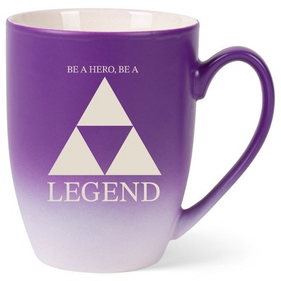 100 North Three Scales 10 Ounce Purple and White Two Toned Ombre, Comfortably Fits Your Hands, Ceramic Tea Coffee Cup Mug, Be A Hero, Be A Legend