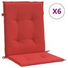vidaXL Garden Lowback Chair Cushions 6 pcs Red 39.4 in.x19.7 in.x1.2 in. Oxford Fabric - 2 of 4