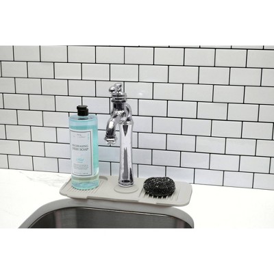 Core Kitchen Faucet Drip Tray: Silicone Dish Drying Mat, Beige, Dishwasher-Safe, 14.56 x 5.7