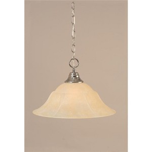 Toltec Lighting Any 1 - Light Pendant in  Chrome with 16" Amber Marble Shade - 1 of 1