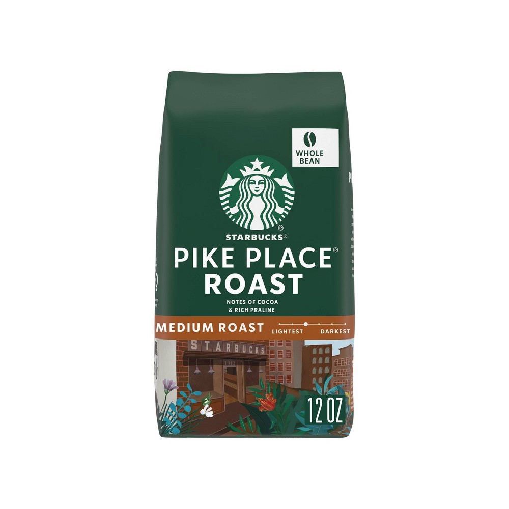 Starbucks Medium Roast Whole Bean Coffee — Pike Place Roast — 100% Arabica — 1 bag (12 oz.)