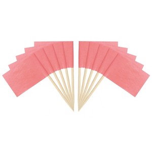 Unique Bargains Small Labeling Marking Cake Cocktail Decor Flag Toothpicks 100 Pcs - 1 of 4