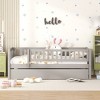 Whisen Twin Size Wood Daybed with Space-Efficient Trundle and Fence Guardrails, Sturdy Structure - 2 of 4