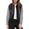 INSPIRE CHIC Women's Regular Fit Layered Drawstring Hood Denim Jacket with Pockets - 2 of 4