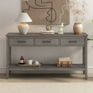 NicBex Console Table with 3 Drawers Contemporary Entryway Table with 1 Shelf Narrow Side Table for Entryway, Hallway, Living Room, Foyer - 1 of 4