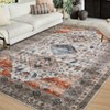 5x7 Traditional Vintage Floral Print Area Rug Living Room Rug Washable Rug Stain Resistant Indoor Carpet Non Slip Soft Carpet Low Pile Area Rug - 2 of 4