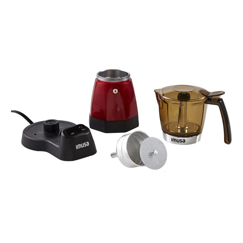 IMUSA Electric Espresso/Moka Maker Red - 6 Cup, 4 of 6