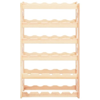 vidaXL Countertop Wine Rack Wine Bottle Holder Pantry Wine Storage Organizer - Natural 30 Bottles