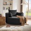 KTMBDW Chenille Swivel Armchair, Accent Barrel Round Sofa Chairs with 3 Removable Pillows, Upholstered Moden Reading Chair for Living Room Bedroom - 3 of 4