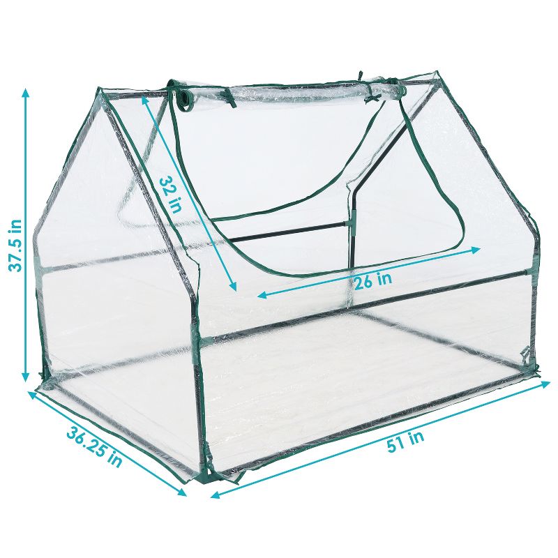 Sunnydaze Mini Greenhouse with 2 Zippered Side Doors - Clear, 4 of 14