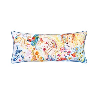 carol & frank 15" x 35" Animal Kingdom Lion Blue Multicolor Cotton Decor Throw Pillow Cover And Insert Set