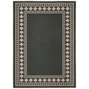 Living Room Rug, Modern Bordered Area Rug, Stain Resistant, Machine Washable, Non-Slip, Low Pile Indoor Throw Mat for Nursery and Bedroom - 1 of 4