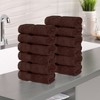 Zero Twist Cotton Solid Chevron Dobby Border Super Soft Face Towel Washcloth Set of 12 by Blue Nile Mills - 2 of 4