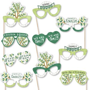 Big Dot of Happiness Family Tree Reunion Glasses - Paper Card Stock Family Gathering Party Photo Booth Props Kit - 10 Count - 1 of 4