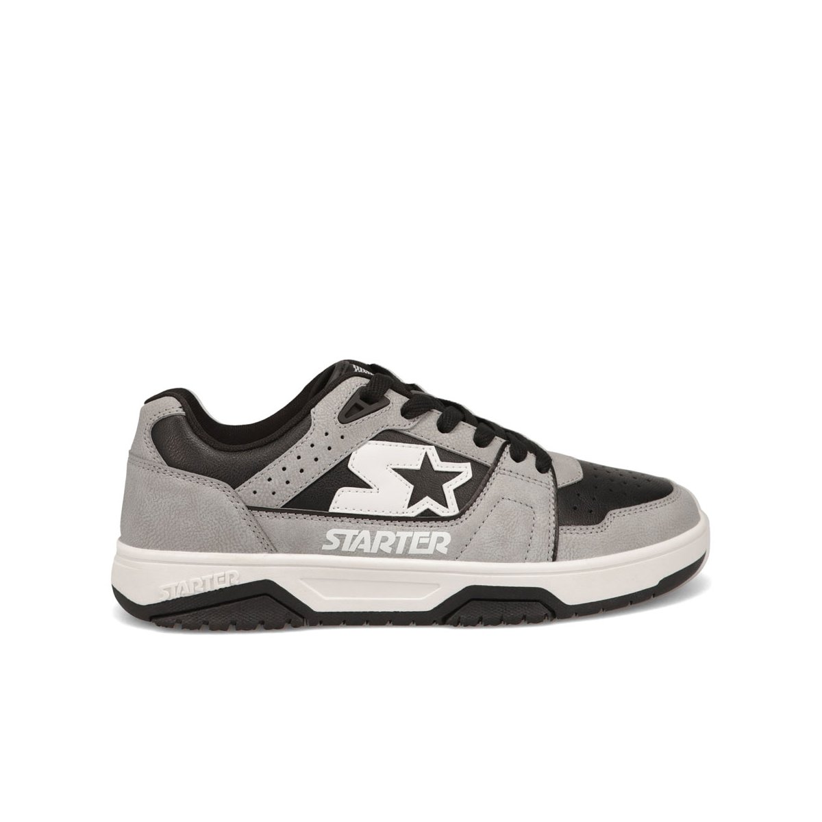 Мужские Starter Mens Fast Break Low Genuine Leather Sneaker, Gray/Black, Size 8 — фото 6