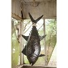 Metal 3D Tuna with Sisal Rope, 45" Long, Recycled Hand-Hammered Brown Distressed Finish By Kalalou - 2 of 3