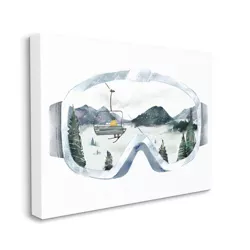 Stupell Industries Ski Mountain Reflection in Sports Goggles Winter Forest
