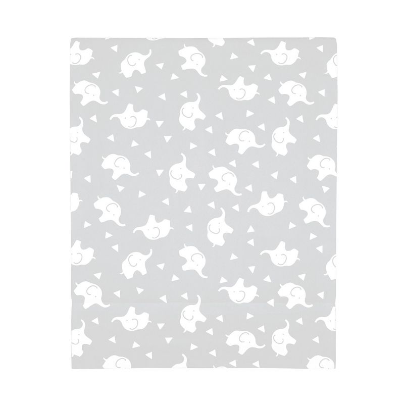 NoJo Super Soft Grey and White Elephant Fitted Mini Crib Sheet, 2 of 4