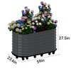 COZONY 0.6mm Galvanized Steel Raised Garden Bed with Wheels & Water Reservoir, Oval Rolling Planter Box for Indoor Outdoor Gardening - 2 of 4