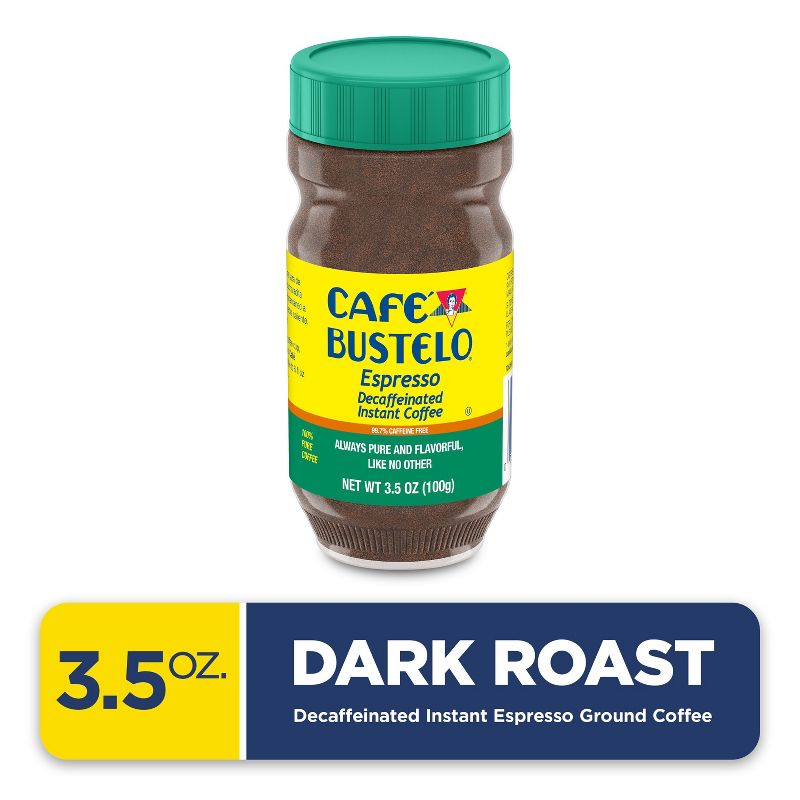 Cafe Bustelo Decaffeinated Instant Espresso Roast Dark Roast Ground Coffee - 3.5oz, 3 of 7