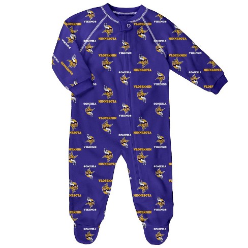 Nfl Minnesota Vikings Baby Boys Blanket Zip Up Sleeper 18m Target