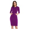 Women Long Sleeve Hooded Sweatshirt Midi Dress - 3 of 4