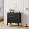 Wood Chest of Drawers with Fluted Design, Modern 3 Drawer Dresser,Wide Storage Organizer - 3 of 4