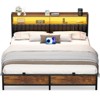 Aheaplus Platform Bed Frame with Reversible Storage Headboard and Charging Station - 2 of 4