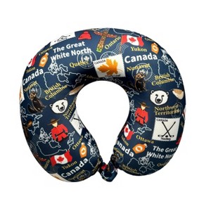 WOLF State Souvenir Printed Spandex Memory Foam Travel Neck Pillow - 1 of 3