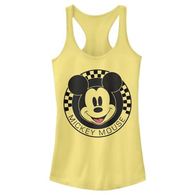 Women's Mickey & Friends Bright Neon Mickey Mouse Outline Racerback Tank Top  : Target