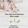 Marquise CZ Flat Back Earrings for Cartilage Helix Tragus Lobe 16g Gold Plated Sterling Silver 1 pair by Ginger Lyne  Marquise - 3 of 4