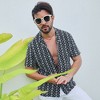 Campus Sutra Men Men's Obsidian Black Embroidered Geometric Shirt - 2 of 3