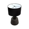 HomeRoots 29" Distressed Black Solid Wood Urn Table Lamp With Black Drum Shade - 4 of 4