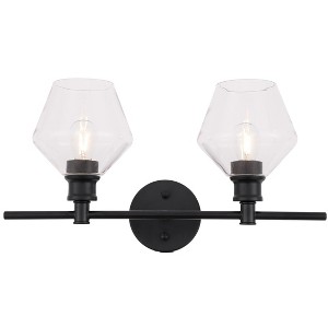 Elegant Lighting Gene 2 light Black and Clear glass Wall sconce - 1 of 4