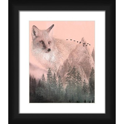 13" x 15" Matted to 2" Memory Of a Fox Picture Framed Black - PTM Images