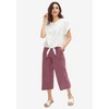 ellos Women's Plus Size Linen-Blend Drawstring Capris - 4 of 4