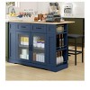 Kitchen Island Cart with Drop Leaf, Mobile Storage Island with 2 Bar Stools & Charging Station - 3 of 4