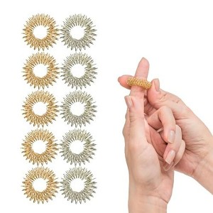 Impresa 10 Pack Spiky Sensory Finger Rings - Acupressure Fidget Toys for Kids and Adults - 1 of 4